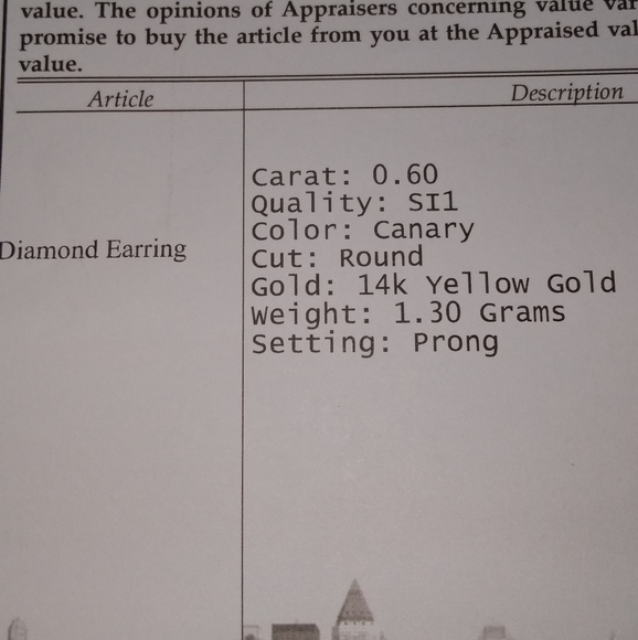 Canary Yellow Diamond 14k Yellow Gold Earing - Picture 5 of 8